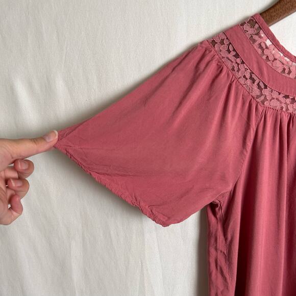 Old Navy Girls Dress Large 10-12 Pink‎ Lace Lightweight Tea Shift Dress - Picture 4 of 6